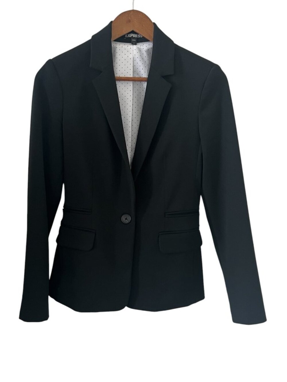 Express Button Front Blazer In Black Size 4